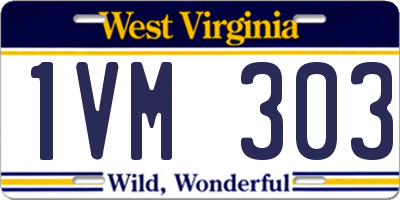 WV license plate 1VM303