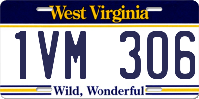 WV license plate 1VM306