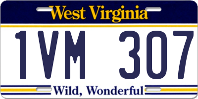 WV license plate 1VM307
