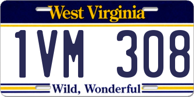 WV license plate 1VM308