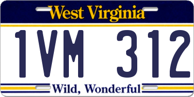 WV license plate 1VM312