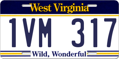 WV license plate 1VM317