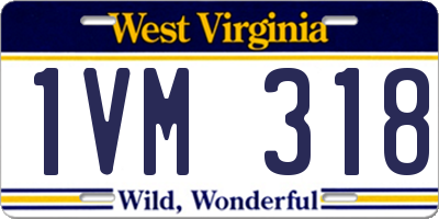 WV license plate 1VM318