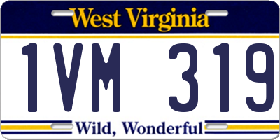 WV license plate 1VM319