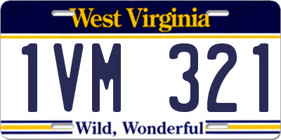 WV license plate 1VM321