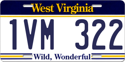 WV license plate 1VM322