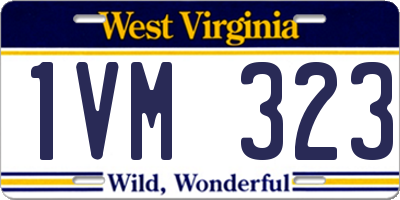 WV license plate 1VM323