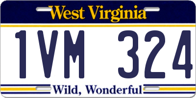 WV license plate 1VM324