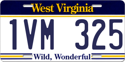 WV license plate 1VM325