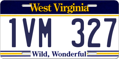 WV license plate 1VM327