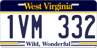WV license plate 1VM332