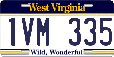 WV license plate 1VM335