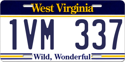 WV license plate 1VM337