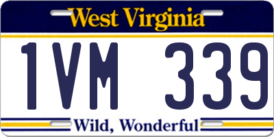 WV license plate 1VM339