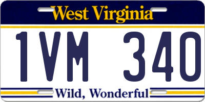WV license plate 1VM340
