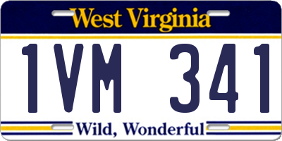 WV license plate 1VM341