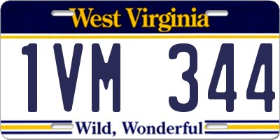 WV license plate 1VM344
