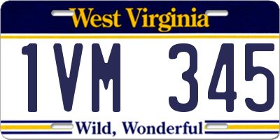 WV license plate 1VM345