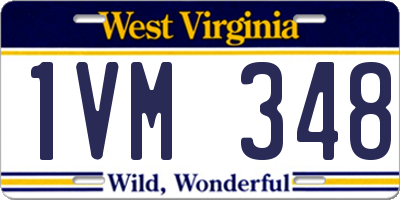 WV license plate 1VM348