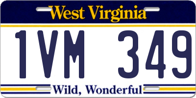 WV license plate 1VM349