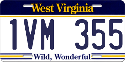 WV license plate 1VM355