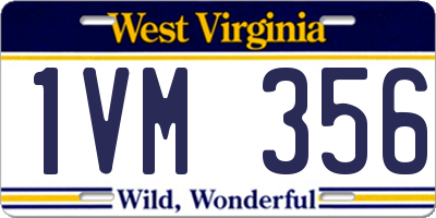 WV license plate 1VM356