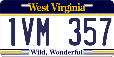 WV license plate 1VM357