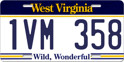 WV license plate 1VM358