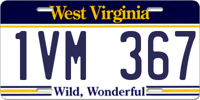 WV license plate 1VM367