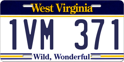 WV license plate 1VM371