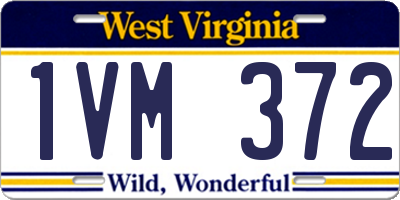 WV license plate 1VM372