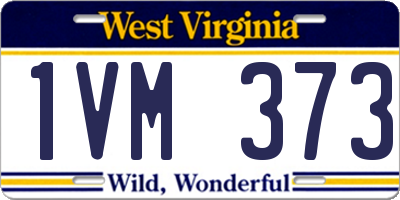 WV license plate 1VM373