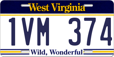 WV license plate 1VM374