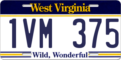 WV license plate 1VM375
