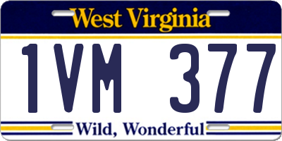 WV license plate 1VM377