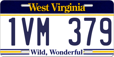 WV license plate 1VM379
