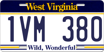 WV license plate 1VM380
