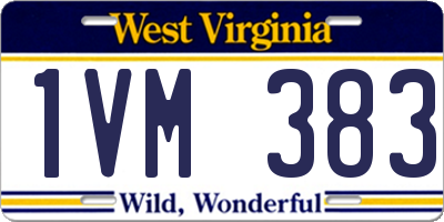 WV license plate 1VM383