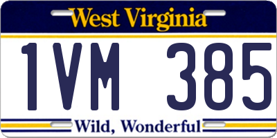 WV license plate 1VM385