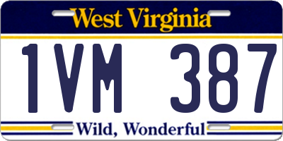 WV license plate 1VM387