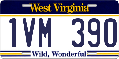 WV license plate 1VM390