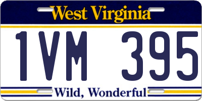 WV license plate 1VM395