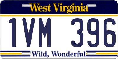 WV license plate 1VM396