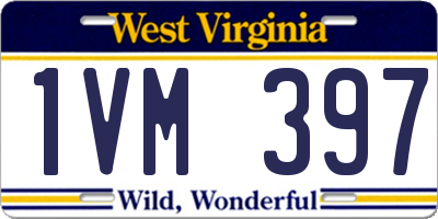WV license plate 1VM397