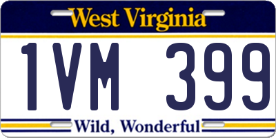 WV license plate 1VM399