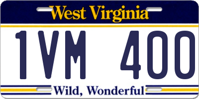 WV license plate 1VM400