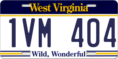 WV license plate 1VM404