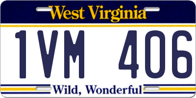 WV license plate 1VM406