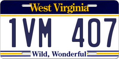 WV license plate 1VM407