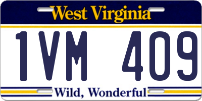 WV license plate 1VM409